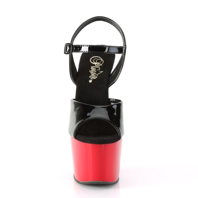 Pleaser Adore-709 Hakken Dames Zwart Rood | BELGIE BEECDQJR