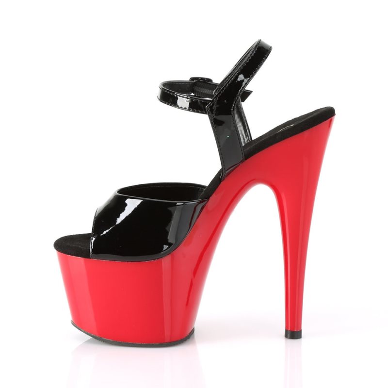 Pleaser Adore-709 Hakken Dames Zwart Rood | BELGIE BEECDQJR