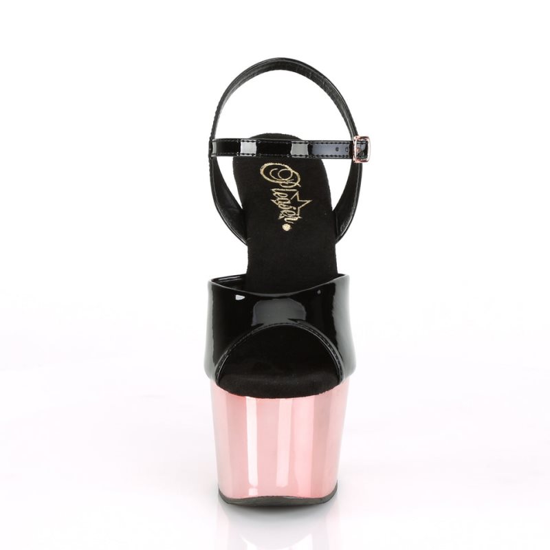 Pleaser Adore-709 Hakken Dames Zwart Roze Goud | BELGIE BEOBYVQA