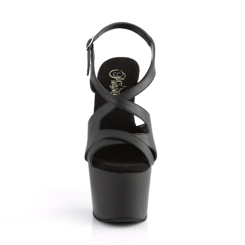 Pleaser Adore-730 Vegan Leather Hakken Dames Zwart | BELGIE BEOBQPTZ