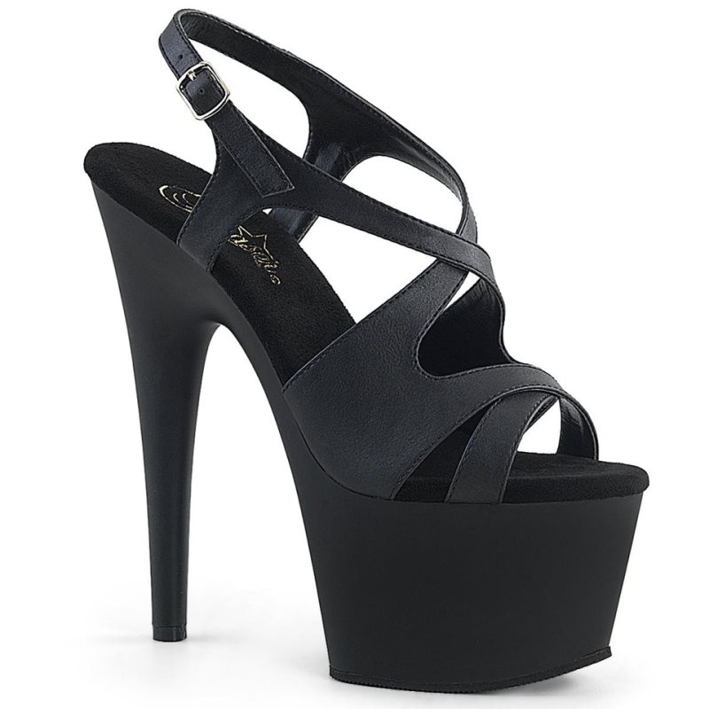 Pleaser Adore-730 Vegan Leather Hakken Dames Zwart | BELGIE BEOBQPTZ