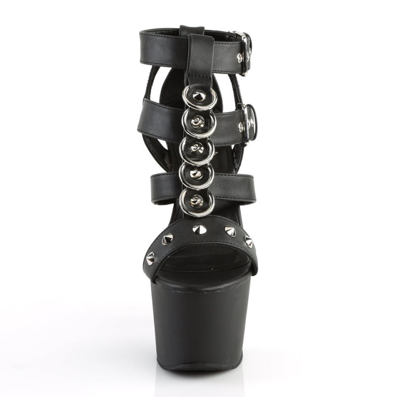 Pleaser Adore-758 Vegan Leather Hakken Dames Zwart | BELGIE BEBJPGED