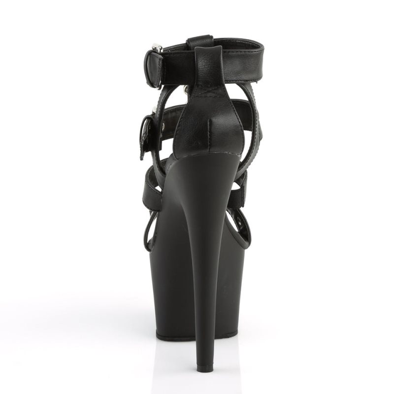 Pleaser Adore-758 Vegan Leather Hakken Dames Zwart | BELGIE BEBJPGED