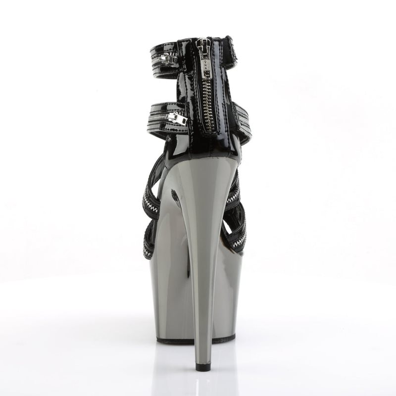 Pleaser Adore-767 Hakken Dames Zwart Grijs | BELGIE BEZFLPSV