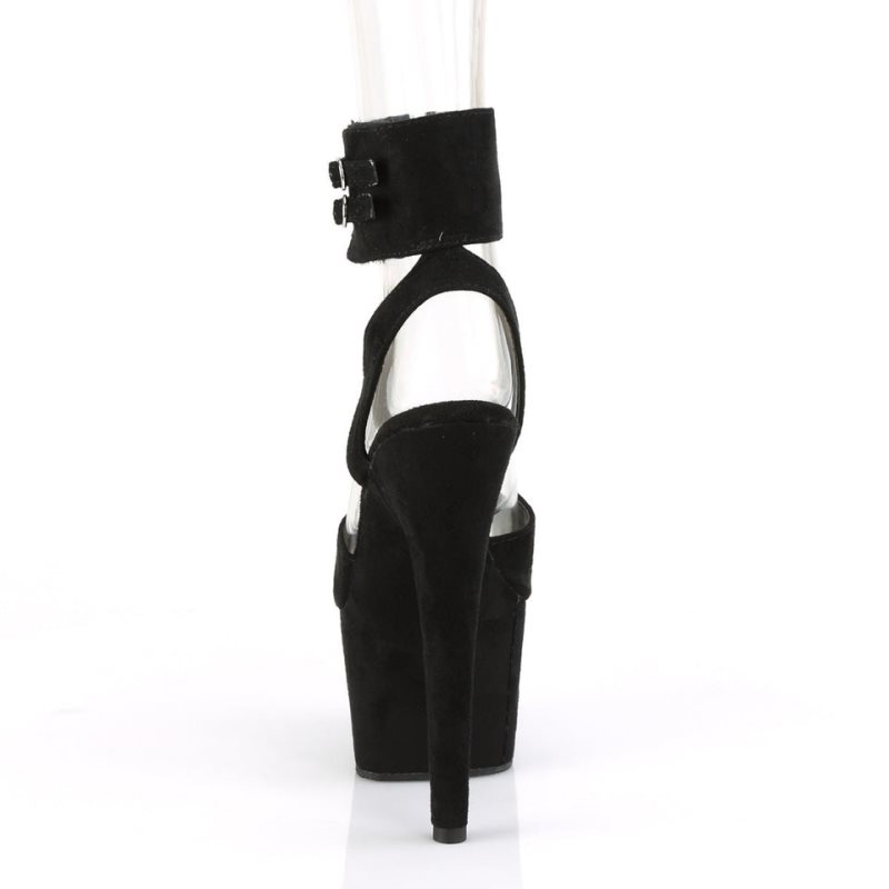 Pleaser Adore-791FS Suede Hakken Dames Zwart | BELGIE BEUJKMNC
