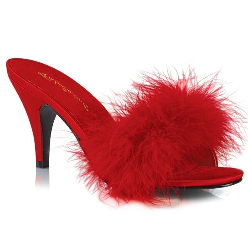 Pleaser Amour-03 Badslippers Dames Rood | BELGIE BEQNWDIX