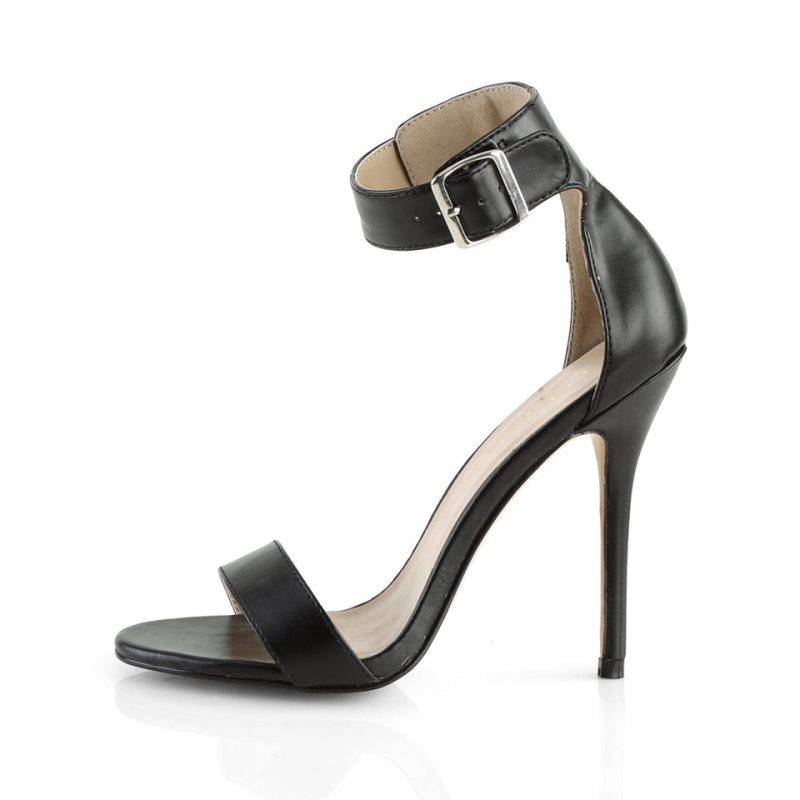 Pleaser Amuse-10 Vegan Leather Hakken Dames Zwart | BELGIE BEIUHRWT