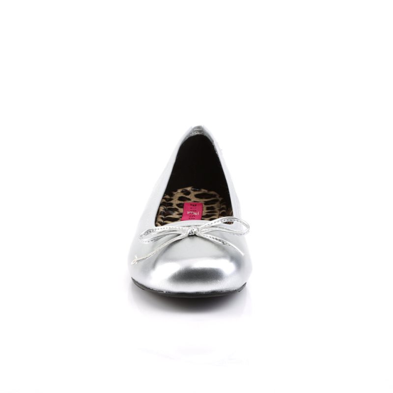 Pleaser Anna-01 Ballerinas Dames Zilver | BELGIE BEWKOCNP