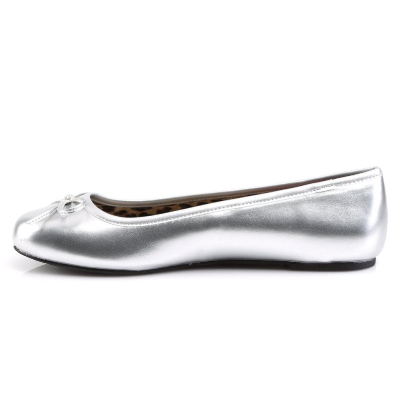 Pleaser Anna-01 Ballerinas Dames Zilver | BELGIE BEWKOCNP