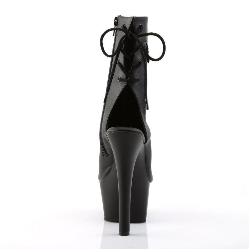 Pleaser Aspire-1018 Vegan Leather Laarzen Dames Zwart | BELGIE BEGIURDP