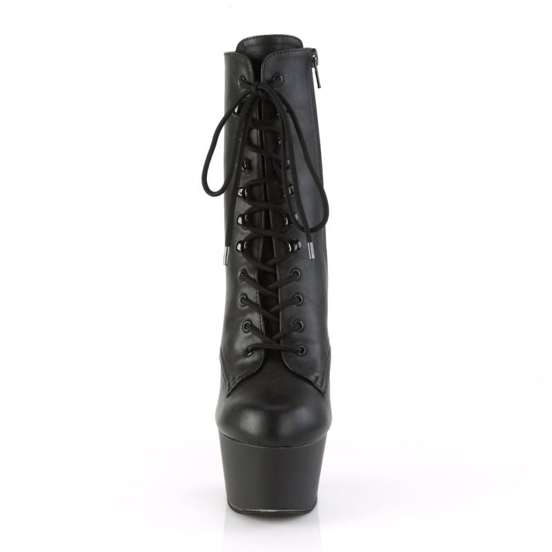 Pleaser Aspire-1020 Vegan Leather Laarzen Dames Zwart | BELGIE BEVHAFNT