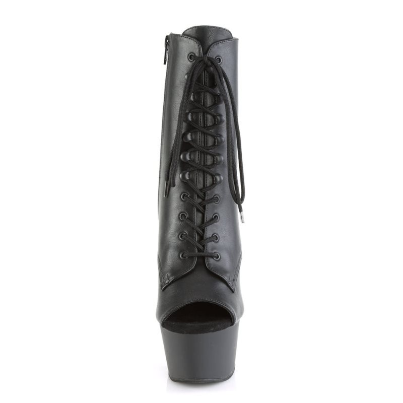 Pleaser Aspire-1021 Vegan Leather Laarzen Dames Zwart | BELGIE BEXFGSNK