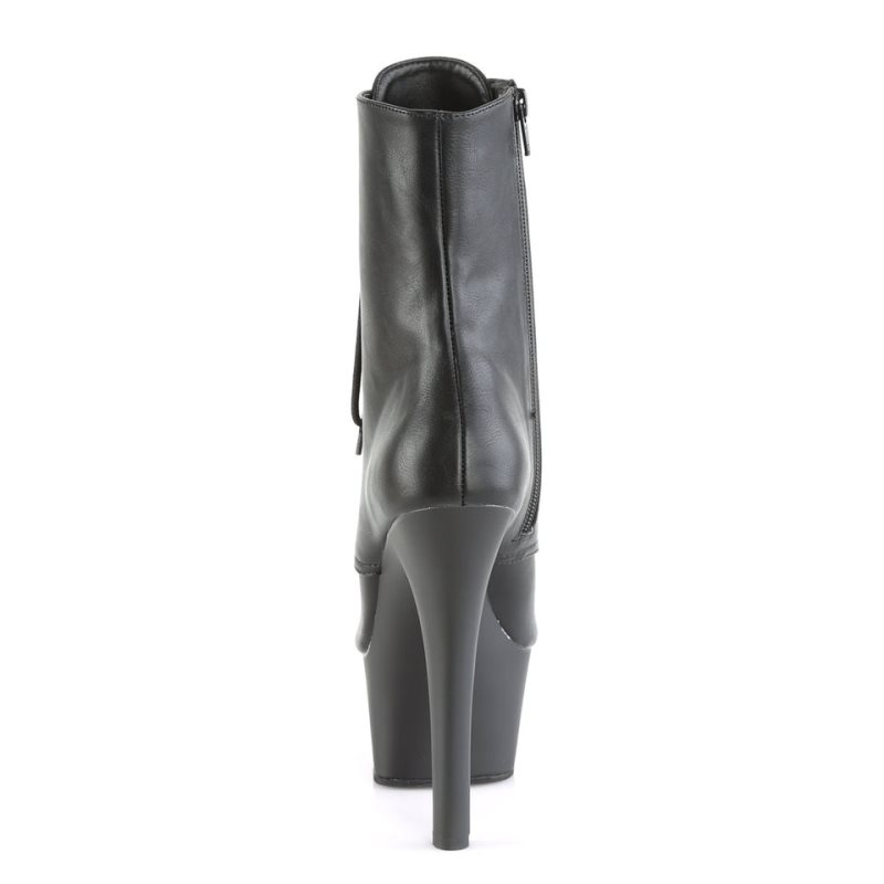 Pleaser Aspire-1021 Vegan Leather Laarzen Dames Zwart | BELGIE BEXFGSNK