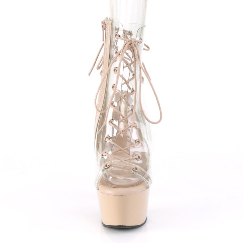 Pleaser Aspire-600-30 Laarzen Dames Beige | BELGIE BEHZMORN