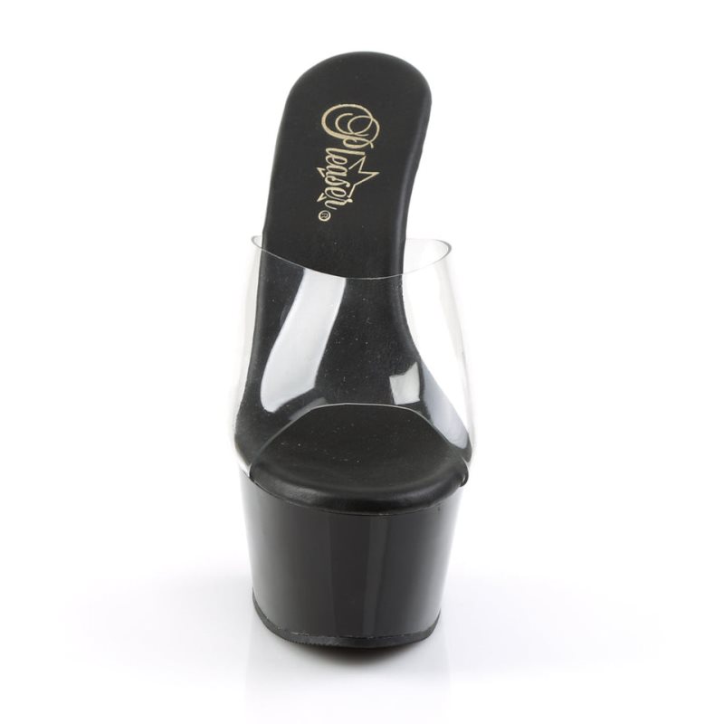 Pleaser Aspire-601 Badslippers Plateauzool Dames Zwart | BELGIE BEJWPFZE