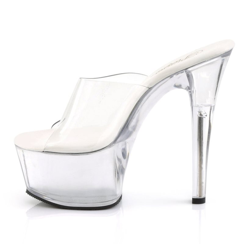 Pleaser Aspire-601 Badslippers Plateauzool Dames Clear | BELGIE BELKWBNE