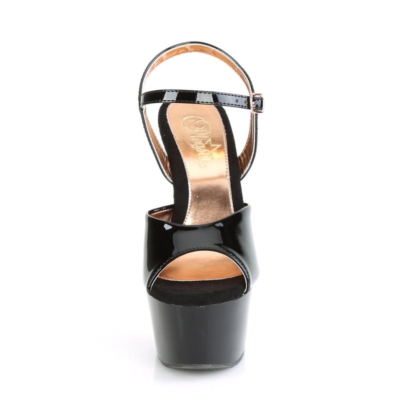 Pleaser Aspire-609TT Hakken Dames Zwart Roze Goud | BELGIE BEQECOMW