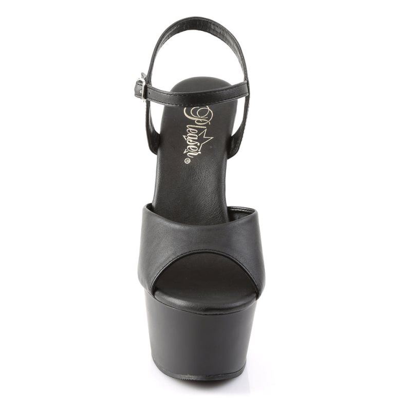Pleaser Aspire-609 Vegan Leather Hakken Dames Zwart | BELGIE BEOWXGKL