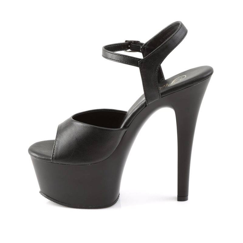 Pleaser Aspire-609 Vegan Leather Hakken Dames Zwart | BELGIE BEOWXGKL