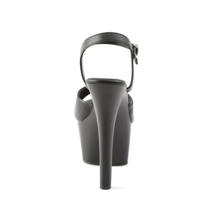Pleaser Aspire-609 Vegan Leather Hakken Dames Zwart | BELGIE BEOWXGKL