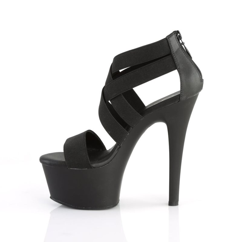 Pleaser Aspire-669 Vegan Leather Hakken Dames Zwart | BELGIE BEHLIKXD