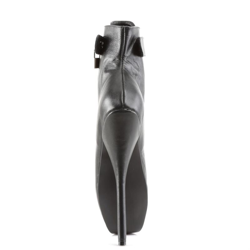 Pleaser Ballet-1025 Leather Laarzen Dames Zwart | BELGIE BEDQMELZ