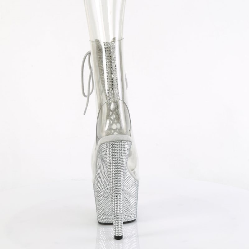 Pleaser Bejeweled-1016C-2-7 Laarzen Dames Zilver | BELGIE BEYBMZHT