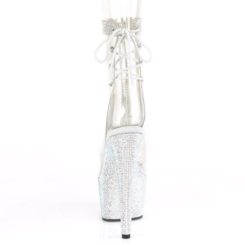 Pleaser Bejeweled-1018C-2RS Laarzen Dames Zilver | BELGIE BEDEPGMY