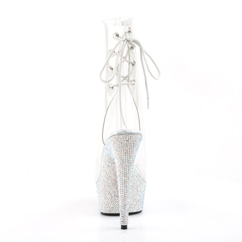 Pleaser Bejeweled-1018DM-6 Laarzen Dames Zilver | BELGIE BEKTOWLQ