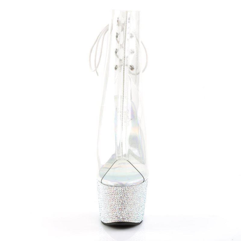 Pleaser Bejeweled-1018DM-7 Laarzen Dames Zilver | BELGIE BEQOXWTA