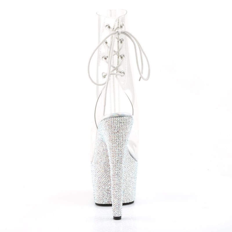 Pleaser Bejeweled-1018DM-7 Laarzen Dames Zilver | BELGIE BEQOXWTA