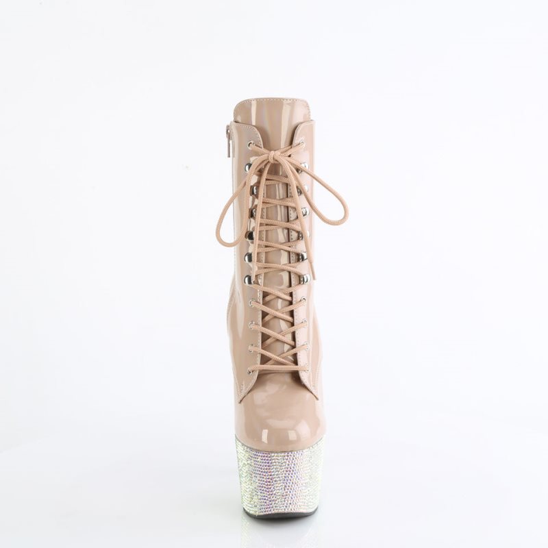 Pleaser Bejeweled-1020-7 Laarzen Dames Beige | BELGIE BEFJGSBY