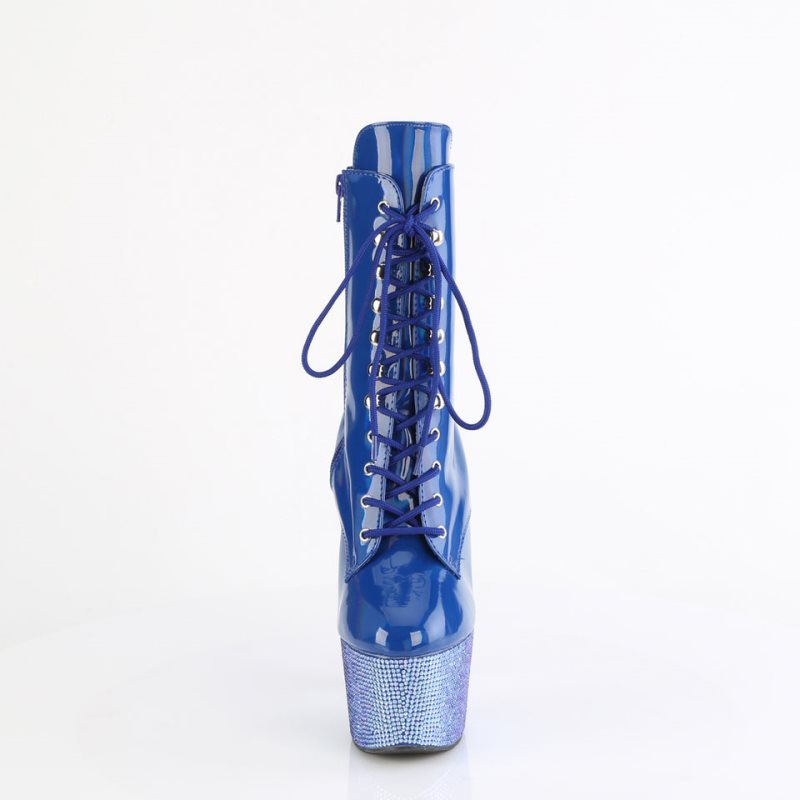 Pleaser Bejeweled-1020-7 Laarzen Dames Blauw | BELGIE BEWKEHUT