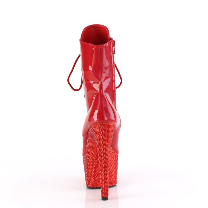 Pleaser Bejeweled-1020-7 Laarzen Dames Rood | BELGIE BEEBRDHT