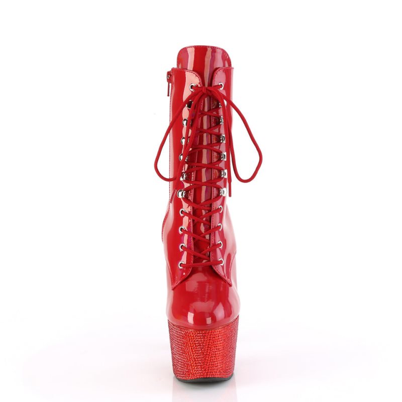 Pleaser Bejeweled-1020-7 Laarzen Dames Rood | BELGIE BEEBRDHT
