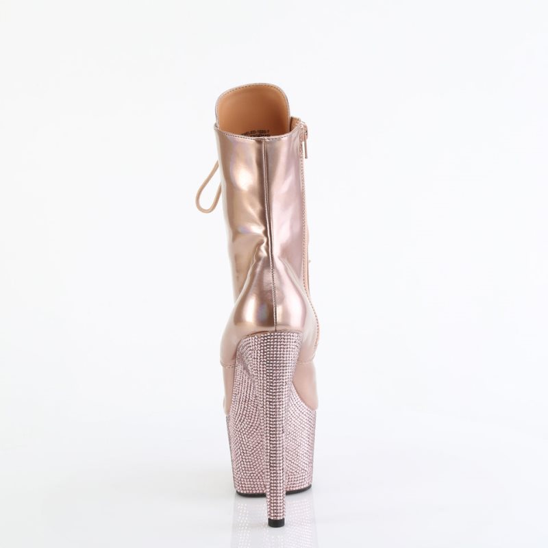Pleaser Bejeweled-1020-7 Laarzen Dames Roze Goud | BELGIE BESIUKPY