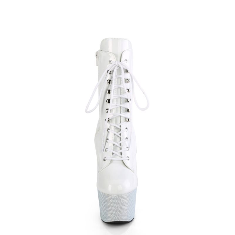 Pleaser Bejeweled-1020-7 Laarzen Dames Wit | BELGIE BEPTRFWL