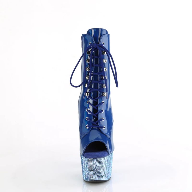 Pleaser Bejeweled-1021-7 Laarzen Dames Blauw | BELGIE BEYLKWOQ