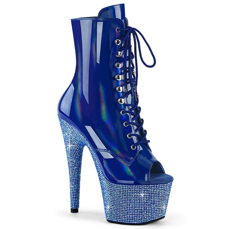 Pleaser Bejeweled-1021-7 Laarzen Dames Blauw | BELGIE BEYLKWOQ