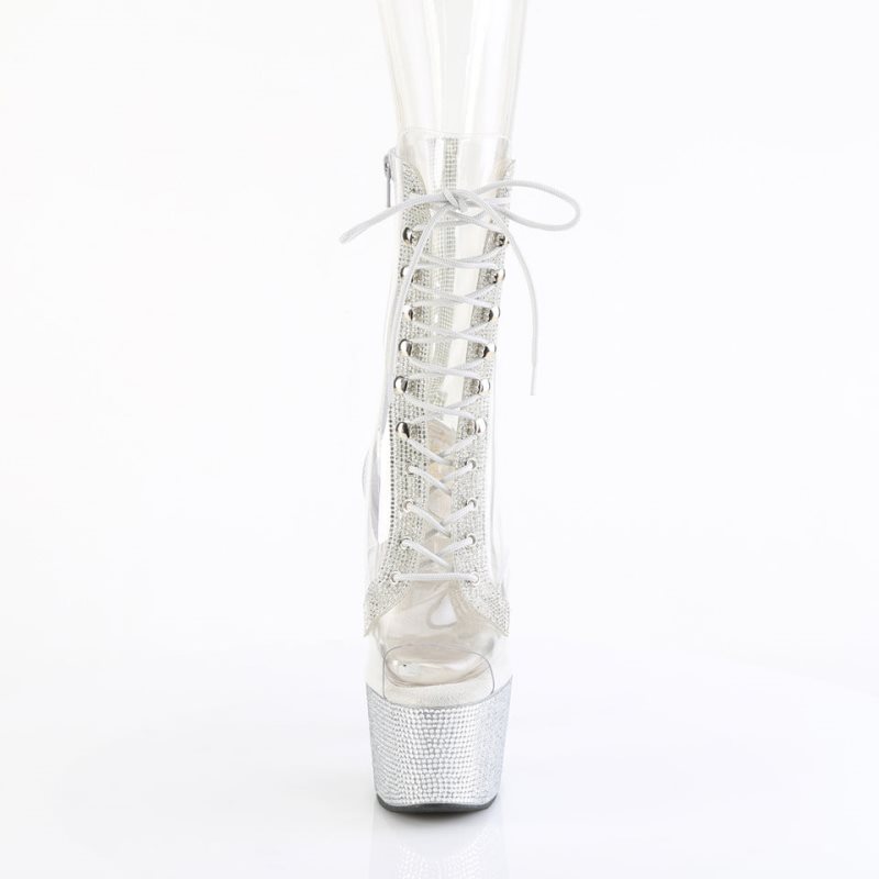 Pleaser Bejeweled-1021C-2 Laarzen Dames Zilver | BELGIE BEQJRLGF