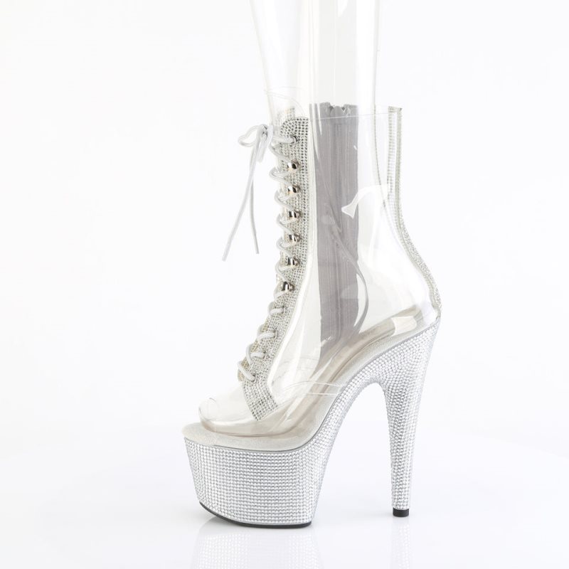 Pleaser Bejeweled-1021C-2 Laarzen Dames Zilver | BELGIE BEQJRLGF