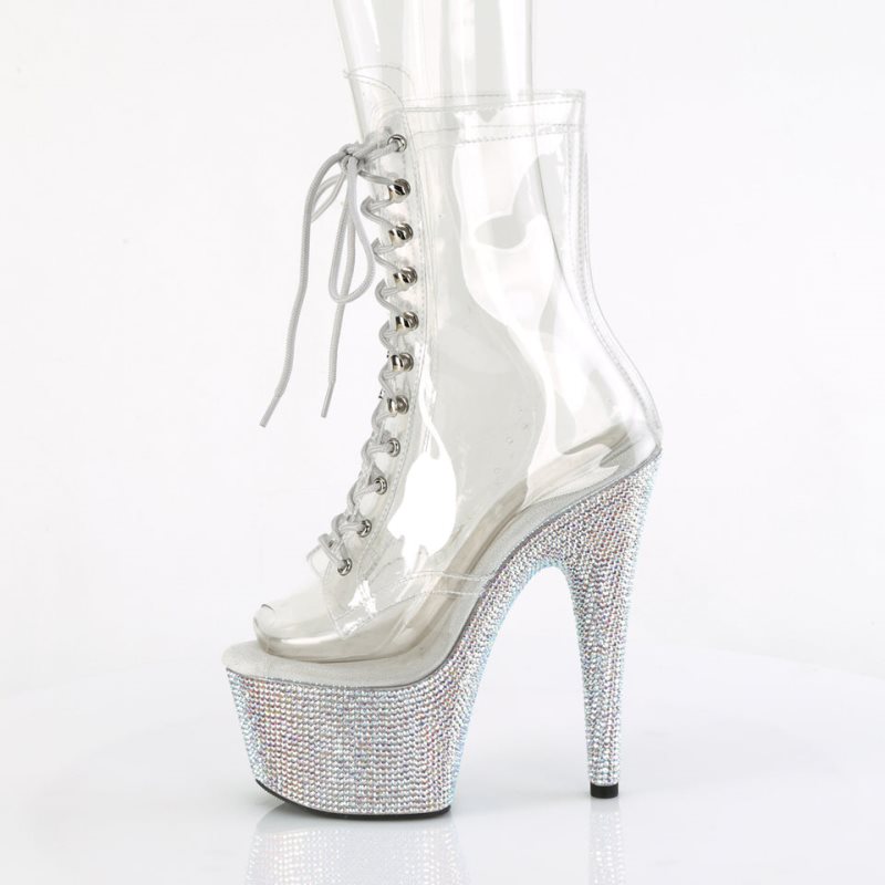 Pleaser Bejeweled-1021C-7 Laarzen Dames Zilver | BELGIE BEAWRPZN