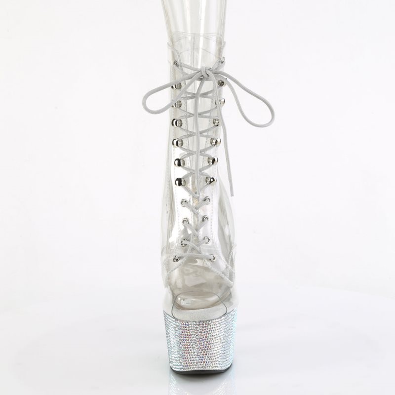 Pleaser Bejeweled-1021C-7 Laarzen Dames Zilver | BELGIE BEAWRPZN
