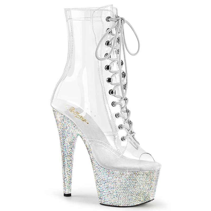 Pleaser Bejeweled-1021C-7 Laarzen Dames Zilver | BELGIE BEAWRPZN