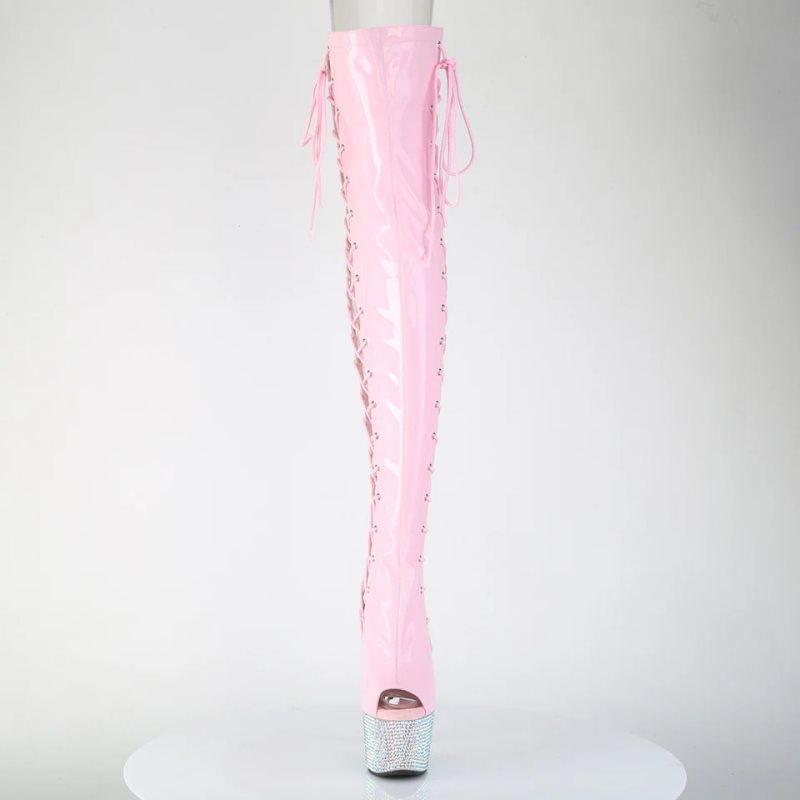 Pleaser Bejeweled-3052HG-7 Hologram Hoge Hakken Dames Roze Zilver | BELGIE BELZBCQI