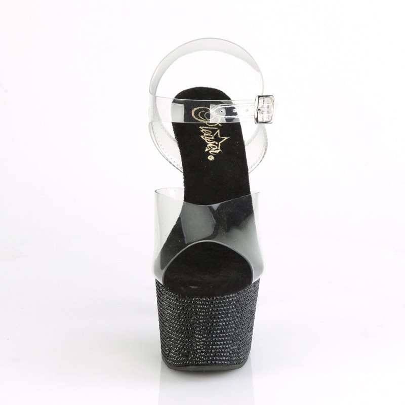 Pleaser Bejeweled-708DM Hakken Dames Zwart | BELGIE BEYHBCAR