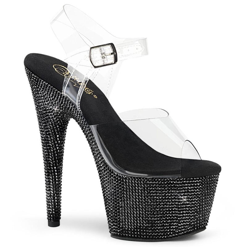 Pleaser Bejeweled-708DM Hakken Dames Zwart | BELGIE BEYHBCAR