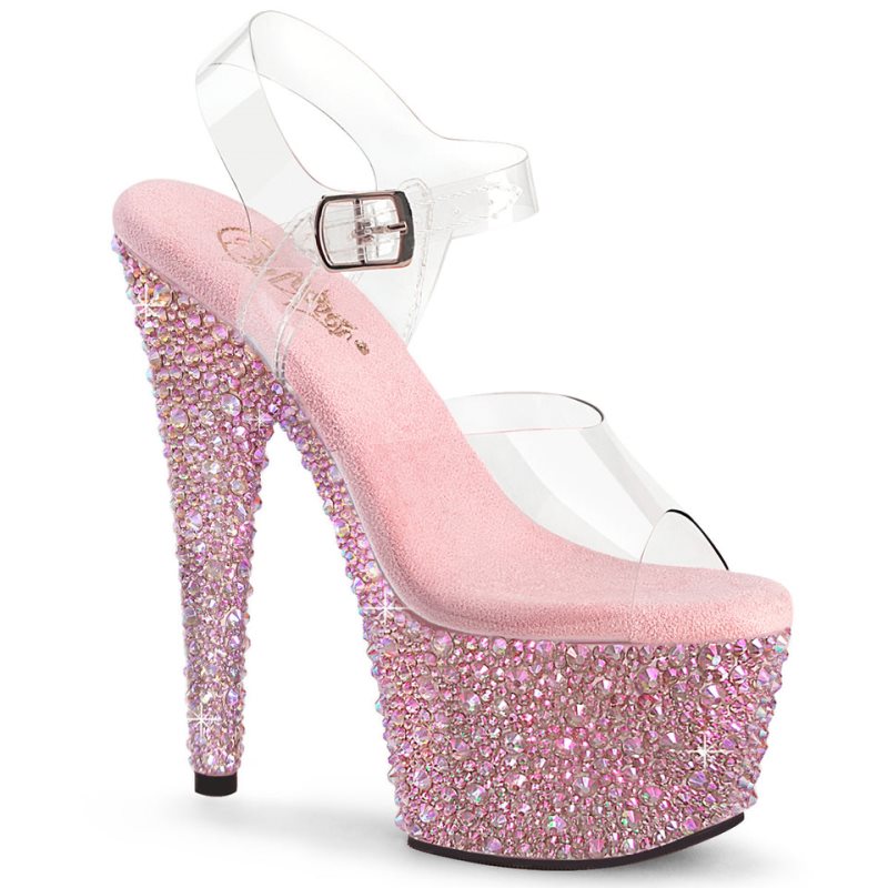 Pleaser Bejeweled-708MS Hakken Dames Roze | BELGIE BEYPOMQW