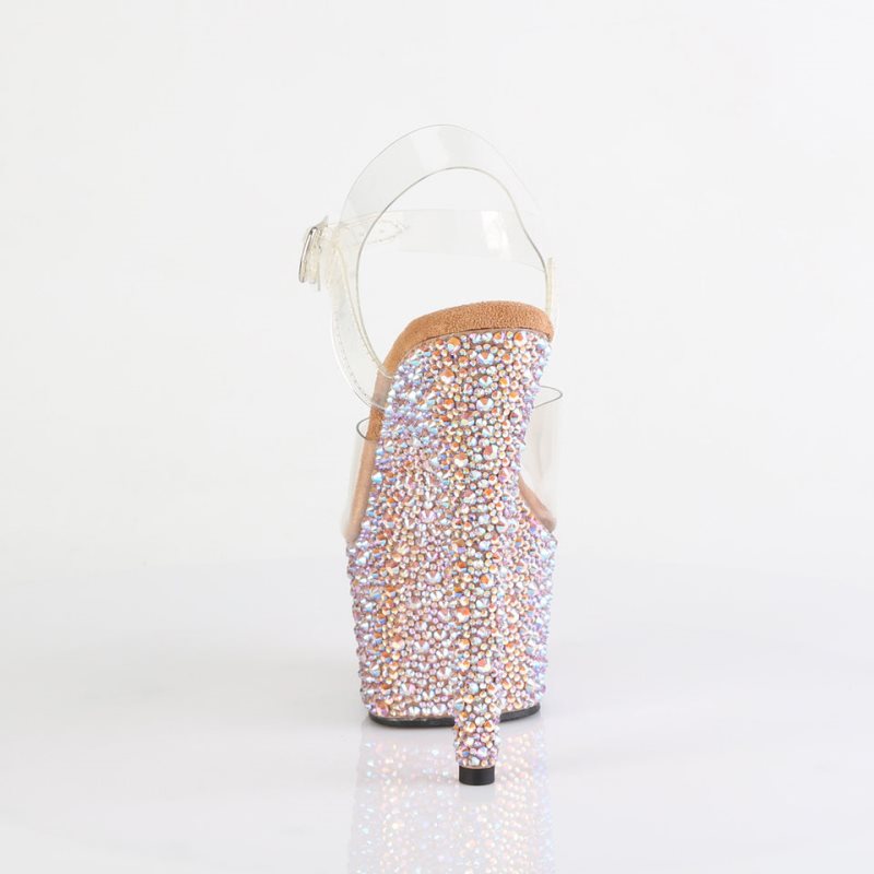 Pleaser Bejeweled-708MS Hakken Dames Roze Goud | BELGIE BEOVJLQS