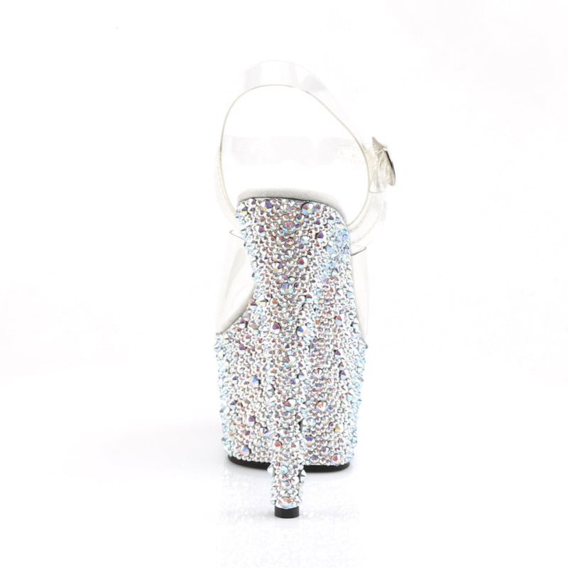 Pleaser Bejeweled-708MS Hakken Dames Zilver | BELGIE BEINJVER